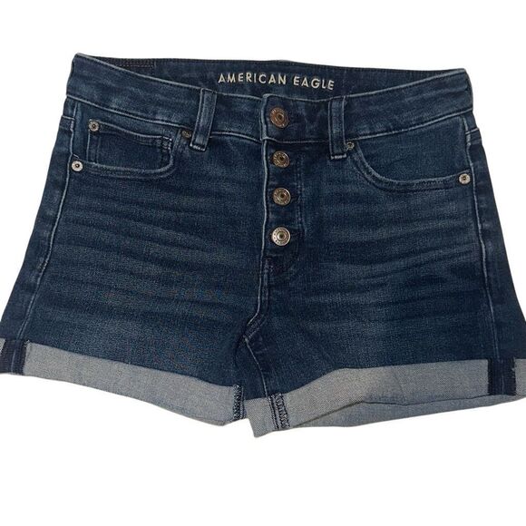 American Eagle Outfitters The Dream Short Midi ladies size 6 Jean Shorts Button - Picture 1 of 12